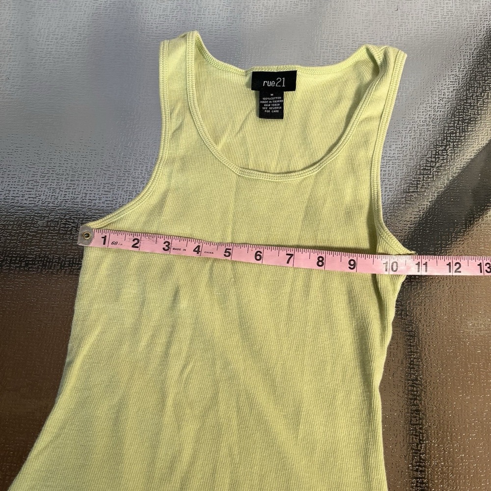 Rue21 Y2K Lace Trim Tank Top Womens Medium Fairy Festival Sheer Boho Green - Picture 3 of 6